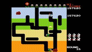 Dig Dug (Famicom Disk System, 1990) – Survival High Score Session Single Player 👷‍🪨🎶