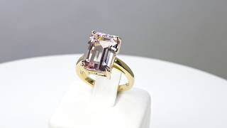 K18 モルガナイト ダイヤモンド リング