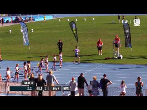 GIRLS U11 60M HURDLE HEAT 2 - 2018 STATE TRACK AND FIELD CHAMPIONSHIPS // LAVicTV