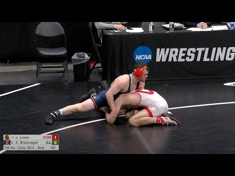 184lbs Jonathan Loew (Cornell) vs Zach Braunagel (Illinois)