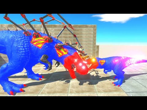 SUPERMAN T-REX DEATH CLIMB - Animal Revolt Battle Simulator