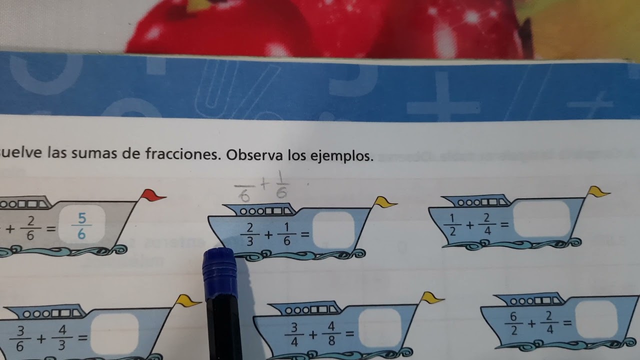 Suma de fracciones/ MONTE TODO/ Página 92/ 7-03-2022