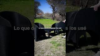 Video de Sillón de plástico reforzado símil ratán Alejo Quality set x 4