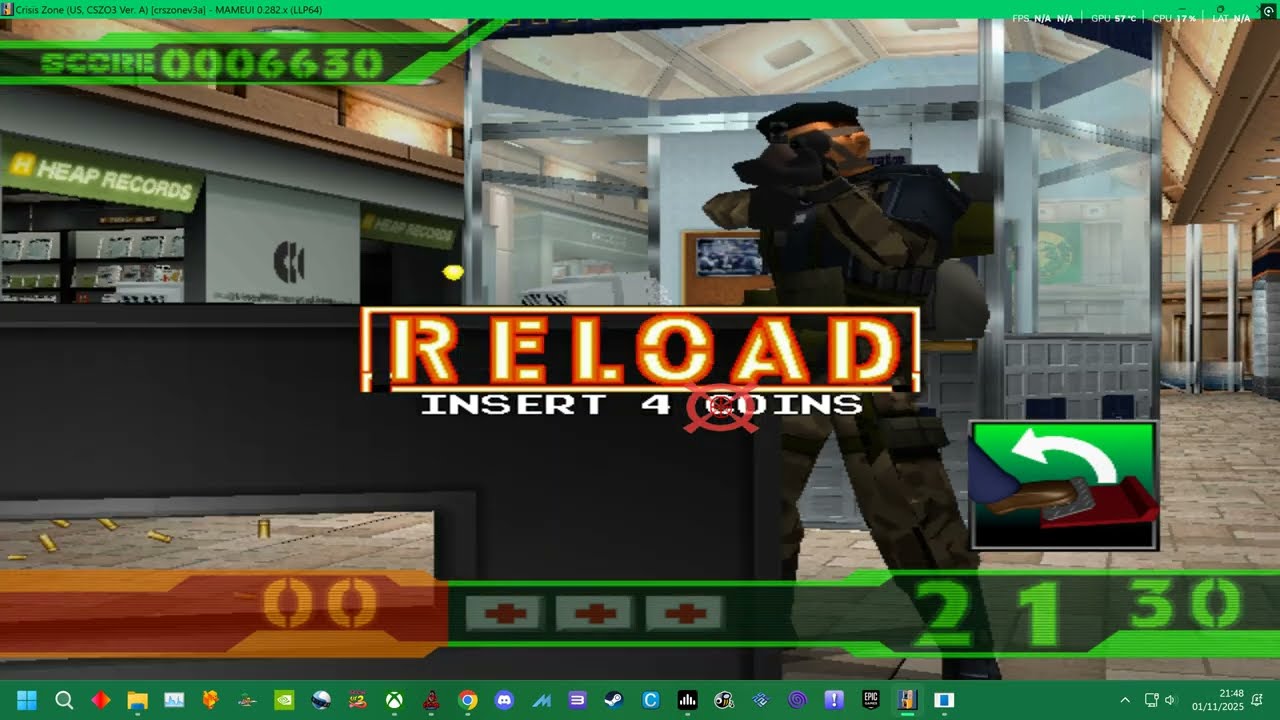 MAME 282 CRISIS ZONE 1998 - NAMCO SYS 23 -  ATTRACT MODE - 2025 UK ARCADES