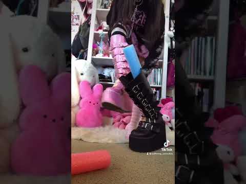 my favorite shoes 💗🖤 #demonia #platformboots #altfashion #pastelgoth