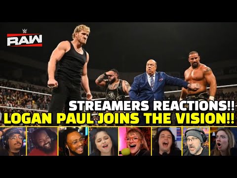 Logan Paul Joins the Vision Streamers Reactions Compilation | WWE RAW 3 Nov 2025