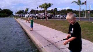 preview picture of video 'Ian and Noah fishing across from Edgewater city ha'