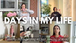 healthy & wealthy vlog 💌 entering a new era, identity shifts, chopping my hair, balcony garden