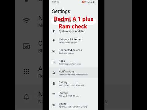 Redmi A 1 plus Ram check.