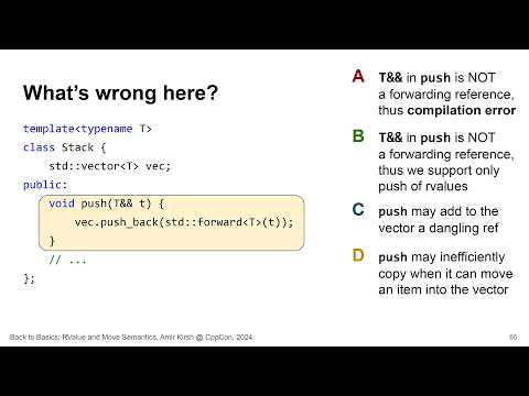 Back to Basics: Rvalues and Move Semantics in C++ - Amir Kirsh - CppCon 2024