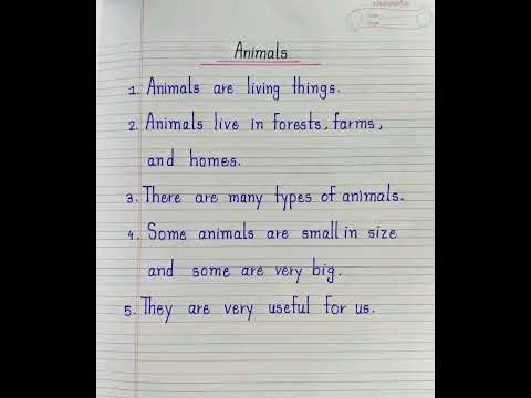 5 Lines Essay On Animals | 5 Easy Sentences About Animals | Handwriting ✍️