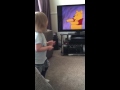Toddler Copying Winnie The Pooh Exercise