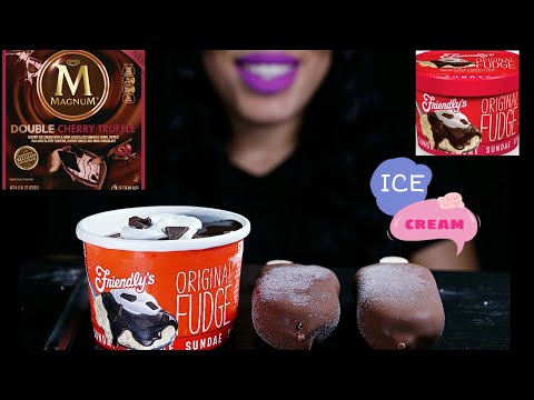 ASMR | Magnum Double Cherry Truffle Ice Cream Bars | Friendly's Original Fudge Sundae *NO TALKING