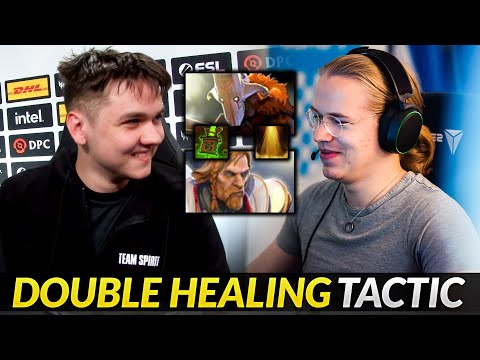 when Yatoro plays with Topson - Double healing tactic