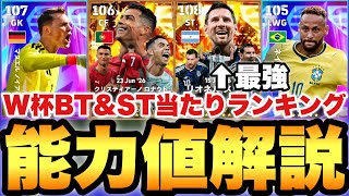 【神ガチャ】BTメッシ&ロナウド!!W杯伝説BT&ショータイム当たりランキング&能力育成解説!!これは引き!?【eFootballアプリ2026/イーフト】