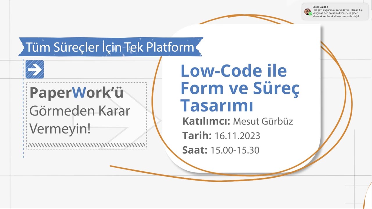 Low Code ile Form ve Süreç Tasarımı Webinarı