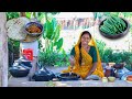 Bhindi Masala Gujrat Village Food Traditional Cooking In Village