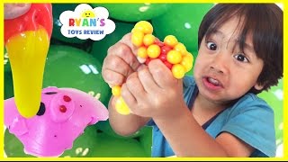 SQUISHY BALLS Mesh Slime Learn Colors and Animals Cut Open Squishy Splat Ball Toddlers and Kids Toys