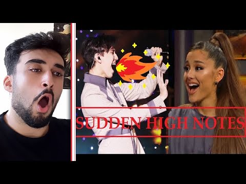 HORRIBLE SINGER Reacts to SUDDEN HIGH NOTES - Famous Singers Pt5 | DIMASH, MORISSETTE, ARIANA & MORE