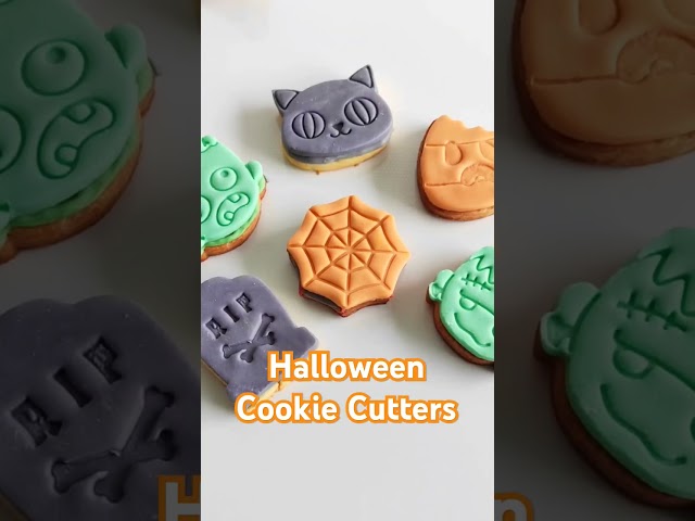 Vídeo relacionado con Set de cortadores de galletas de Halloween grandes, Fyvadio 10pcs Cookie Cutters, Halloween Cookie Cutters de metal de acero inoxidable - sombrero de bruja, calabaza, fantasma, araña, lápidas y gato