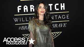 Amal Clooney Is Stunning In A Vintage Versace Metallic Dress | Access Hollywood