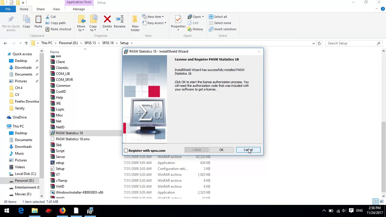 SPSS 18 SOFTWARE INSTALLATION PROCESS