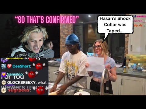 xQc Reacts to QTCinderella Accidentally Exposing & Confirming Hasan's Dog Shock Collar Can Shock