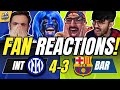 INTER BARCA FANS EPIC REACTION TO INTER 4 3 BARCELONA UEFA CHAMPIONS LEAGUE FAN REACTIONS