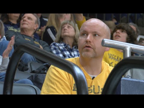ETSU super-fan John Davison adds an extra flair to basketball games
