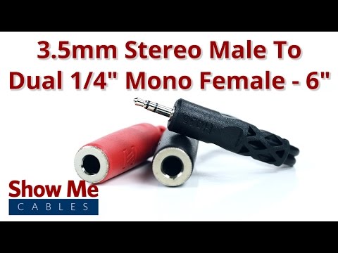 3.5mm Stereo Male To Dual 1/4" Mono Female Adapter #29-140-036
