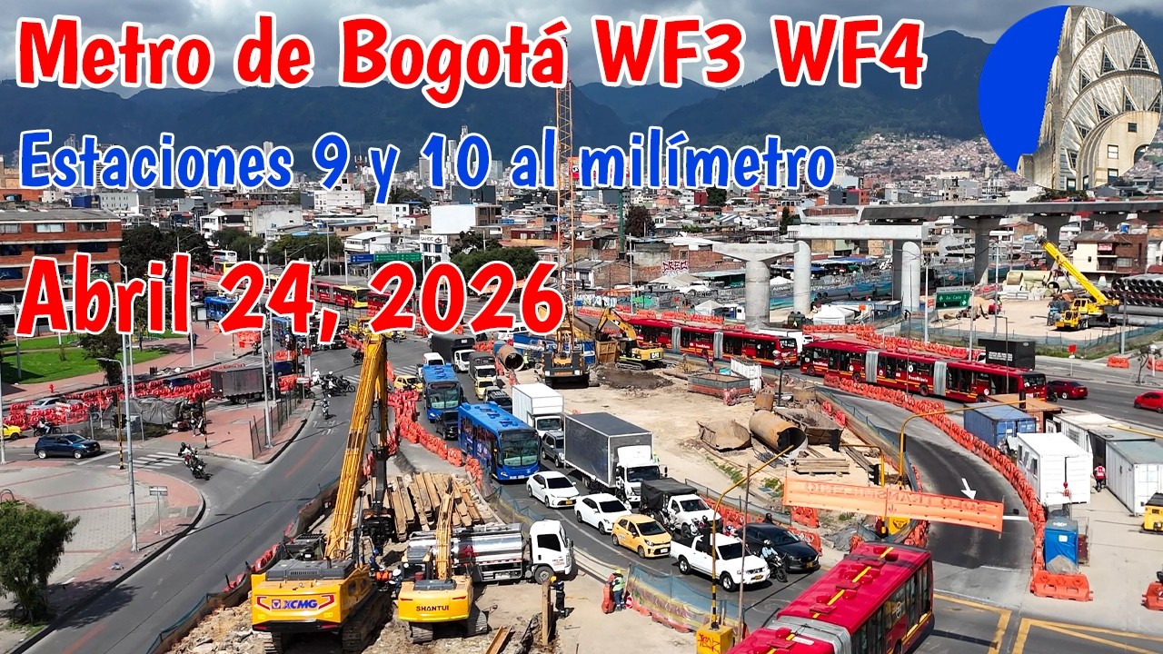 Stations 9 and 10 Cantilevered and metal bridge 3 Bogotá Metro WF3 WF4 April 24, 2026