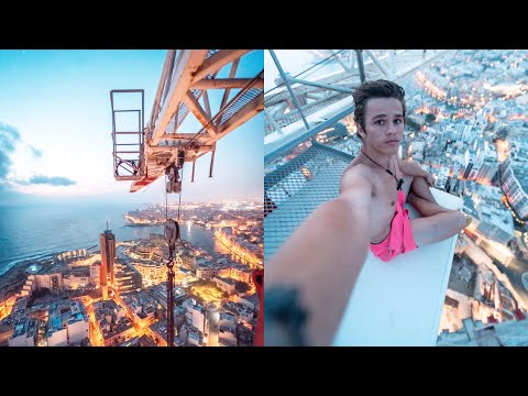 THEY DROVE THE CRANE WHILE I WAS ON IT! (Tallest crane in Malta)🇲🇹