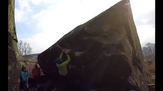 Video thumbnail of Early Doors, 7a+. Peak District