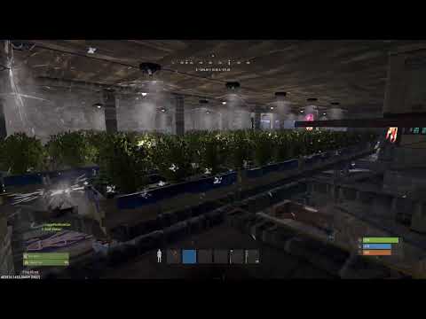 Rust CE | Building a waterfall base. Massive farm, fishing hole and hidden 2x2 bunker inside.Pt2