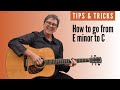 Learn how to go from E minor to C chord on guitar | Beginner guitar lesson