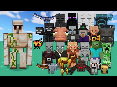 Iron Golem vs Every Mob in Minecraft (Hard Difficulty) 1.20 Bedrock Edition