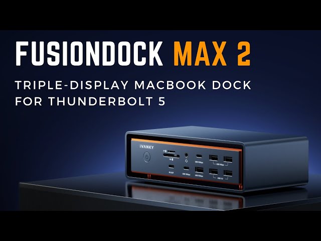 Vídeo relacionado con iVANKY 26 en 1 FusionDock Ultra para Chips duales Thunderbolt 5, estación de Acoplamiento MacBook 10GbE, Dock de Pantalla Quad 6K/Triple 8K para Mac M1-M5 Pro/MAX, 120 Gbps, 240W