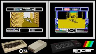 C64 vs ZX Spectrum : AFTERBURNER (Side by side comparison)