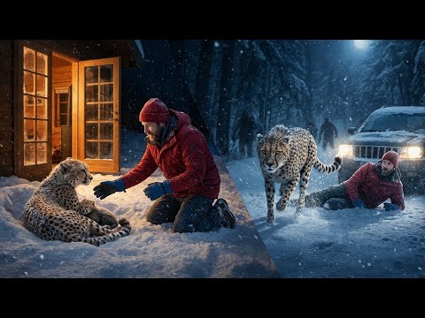 Blizzard Trapped: Cheetah Protects Her Baby #animalrescue