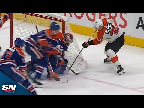 Flyers' Matvei Michkov Whacks In First Career NHL Goal, Stands Up After Lengthy Review