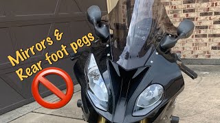 How to remove / replace mirrors and passenger foot pegs // weight reduction - 2016 s1000rr