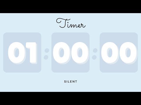 ❄️ 1 Hour Silent Timer with Cute Ending Alarm | Pastel Blue Timer