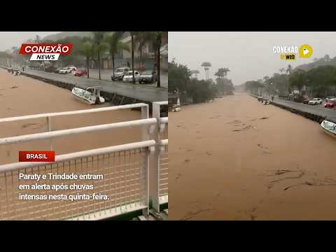 Vídeo: Paraty e Trindade entram em alerta após chuvas intensas nesta quinta-feira.