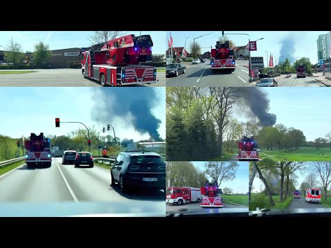[Anfahrt auf Sicht/Bullhorn/InsideView] Feuer_4 Einsatzfahrt der FF Vechta zu Großbrand in Lohne