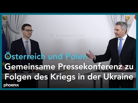 Zum Ukraine-Krieg: Österreichs Bundeskanzler Nehammer und polnischer Premierminister Morawiecki