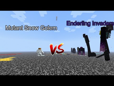 Mutant Snow Golem vs Enderling Invaders  Minecraft  Mob Battle
