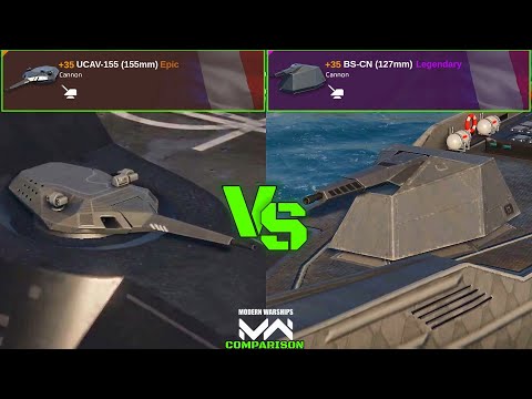 UCAV-155 (155mm) VS BS-CN (127mm) | Locked Cannon Comparison | Modern Warships
