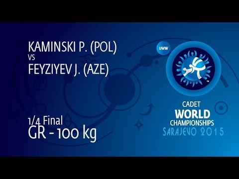 1/4 GR - 100 kg: P. KAMINSKI (POL) df. J. FEYZIYEV (AZE) by TF, 10-0