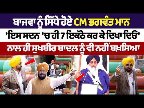Bajwa ਨੂੰ ਸਿੱਧੇ ਹੋਏ CM Mann 'ਇਸ ਸਦਨ 'ਚ ਹੀ 7 ਇਕੱਠੇ ਕਰ ਕੇ ਦਿਖਾ ਦਿਓ' ਨਾਲ ਹੀ Sukhbir Badal ਨੂੰ ਵੀ...