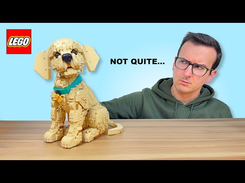 YouTube thumbnail: LEGO Golden Retriever Puppy (REVIEW)